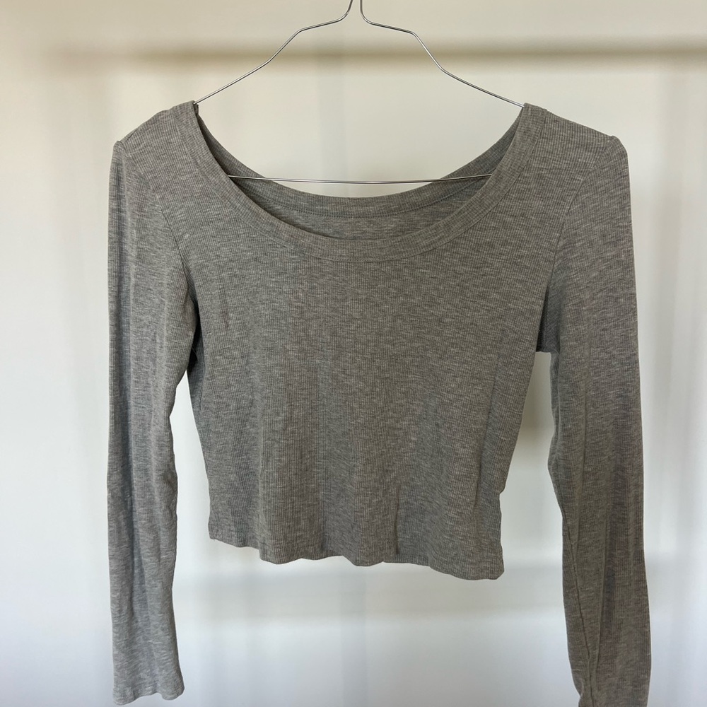 Gray Long Sleeve Women's Top